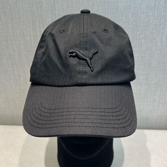 Puma Athletic Hat Cap Black Tone-on-tone Stripe Embroidered Logo Adjustable OSFA - Picture 1 of 9